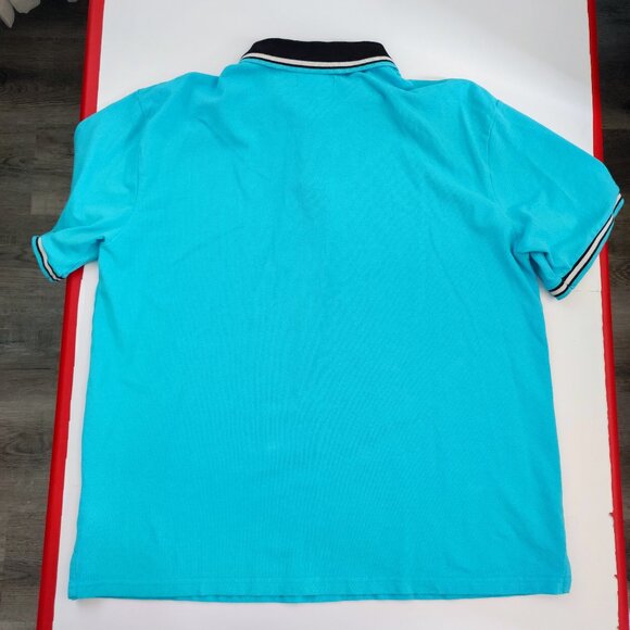 Atlas for men polo shirt men's size XL light blue rugby knit short sleeve - Picture 3 of 11